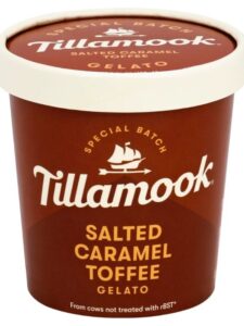  Creamy Tillamook salted caramel toffee ice cream, the best indulgence for dessert lovers.