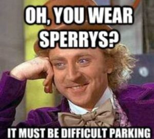 A lighthearted birthday meme depicting a character joking about the difficulty of parking with spyrrs.